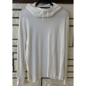 Jones New York Signature Women’s Sweater Cowl Neck & Drawstring Size XL White